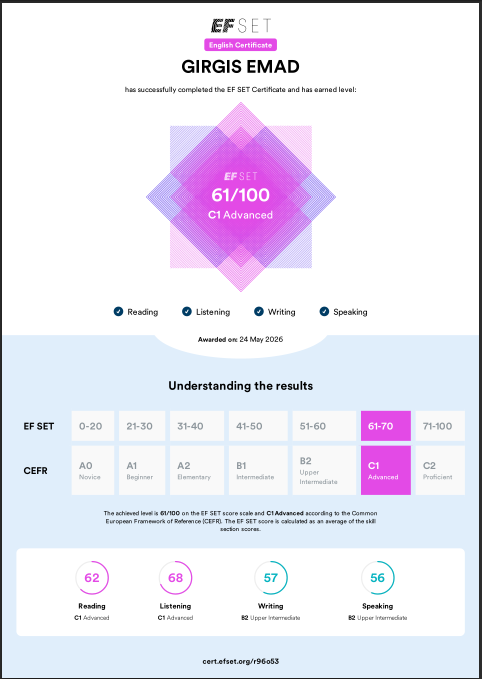 C1 Advanced English Certificate — EF SET